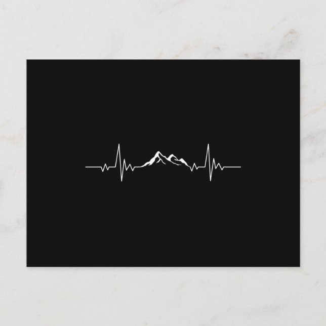 MOUNTAIN HEARTBEAT Funny Hiking Hikers Wanderer Postcard (Front)