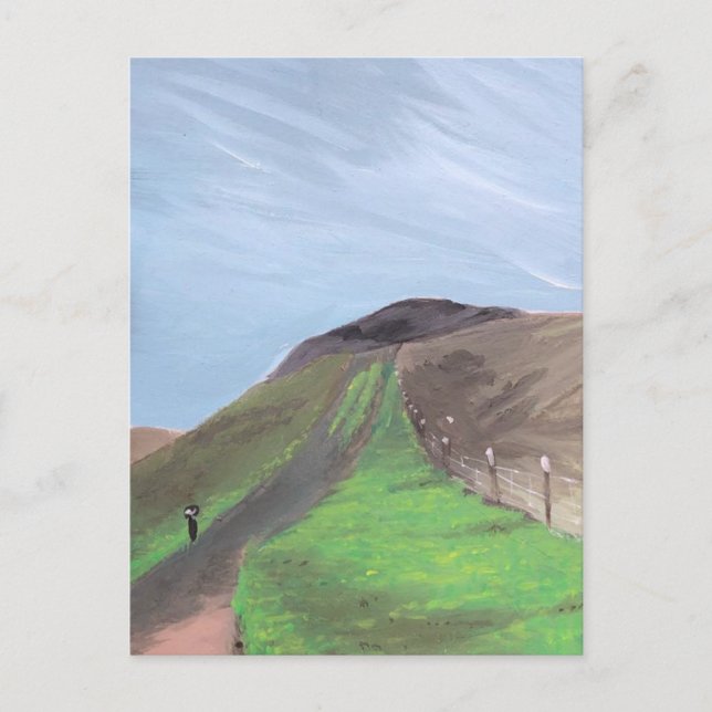 Mountain Hike Painting Print Postcard (Front)
