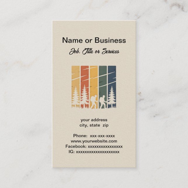 Mountain hiking business card (Front)