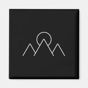 Mountain Hiking Camping Minimalsimus Geometric Gif Magnet