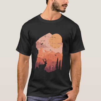 Mountain Hiking Deer Travel Hiker Mountaineer T-Shirt