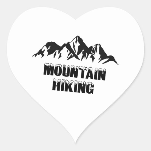 Mountain hiking heart sticker