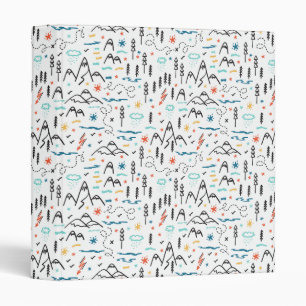 Mountain Hiking Pattern 3 Ring Binder
