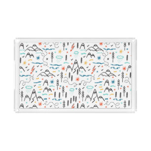 Mountain Hiking Pattern Acrylic Tray