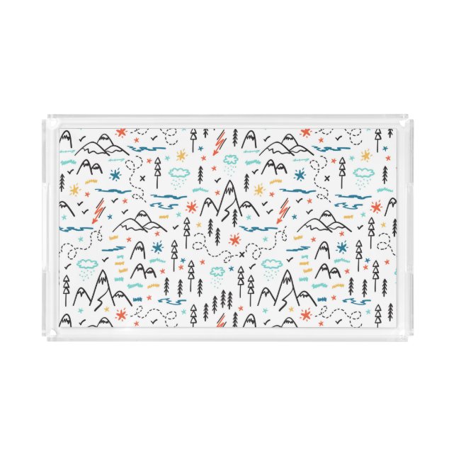 Mountain Hiking Pattern Acrylic Tray (Front)