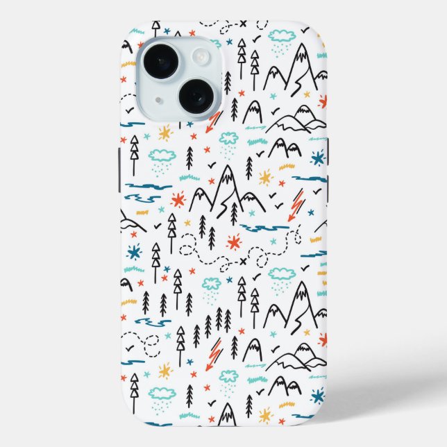 Mountain Hiking Pattern Case-Mate iPhone Case (Back)
