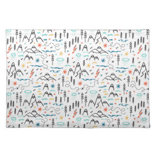Mountain Hiking Pattern Cloth Placemat