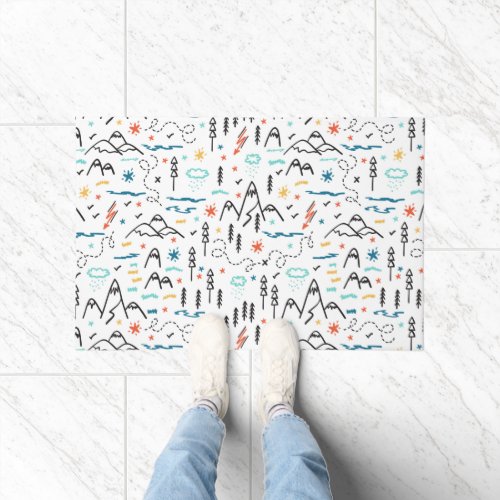 Mountain Hiking Pattern Doormat