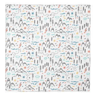 Mountain Hiking Pattern Duvet Cover