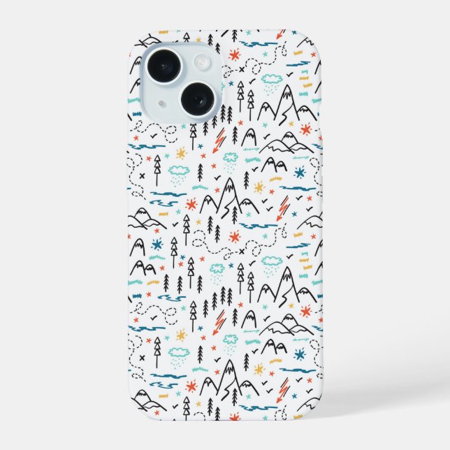 Mountain Hiking Pattern Iphone Case (Back)