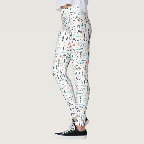 Mountain Hiking Pattern Leggings