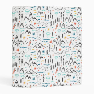 Mountain Hiking Pattern Mini Binder