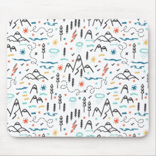 Mountain Hiking Pattern Mouse Pad