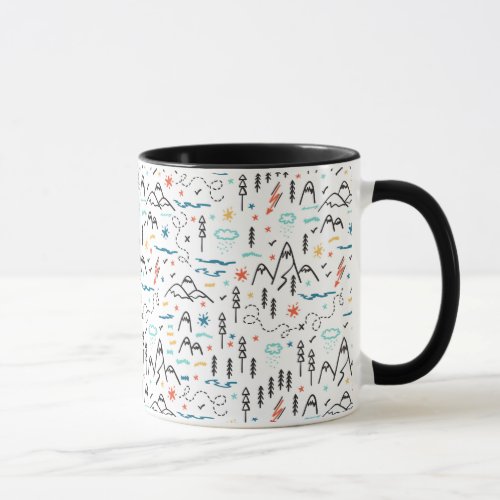 Mountain Hiking Pattern Mug