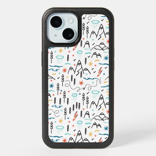 Mountain Hiking Pattern iPhone 15 Case