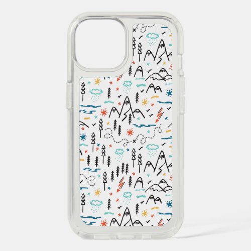 Mountain Hiking Pattern iPhone 15 Case