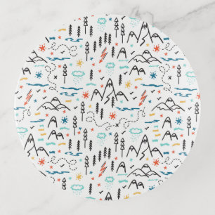 Mountain Hiking Pattern Trinket Tray