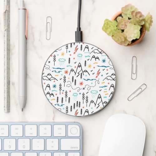 Mountain Hiking Pattern Wireless Charger