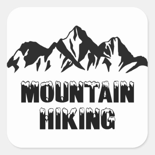 Mountain hiking square sticker