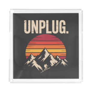 Mountain Hiking Unplug Acrylic Tray
