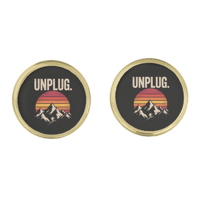 Mountain Hiking Unplug Cufflinks (Front)