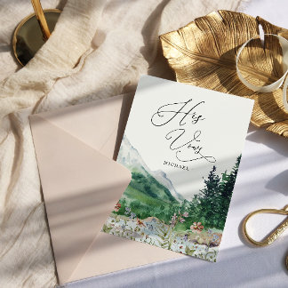 Mountain | His Wedding Vows Keepsake Card