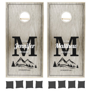 Mountain Home Bride and Groom Personalized Cornhole Set