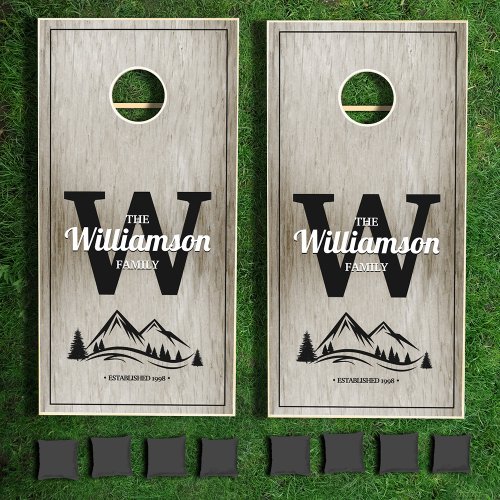 Mountain Home Family Name Personalized Cornhole Set