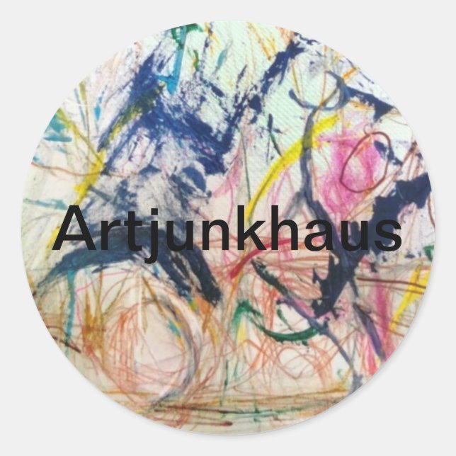 Mountain Horse Abstract Jeff Hankamer Artjunkhaus  Classic Round Sticker (Front)