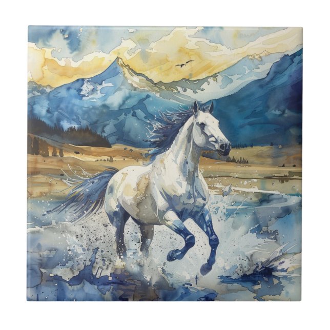 Mountain Horse Ceramic Tile (Front)