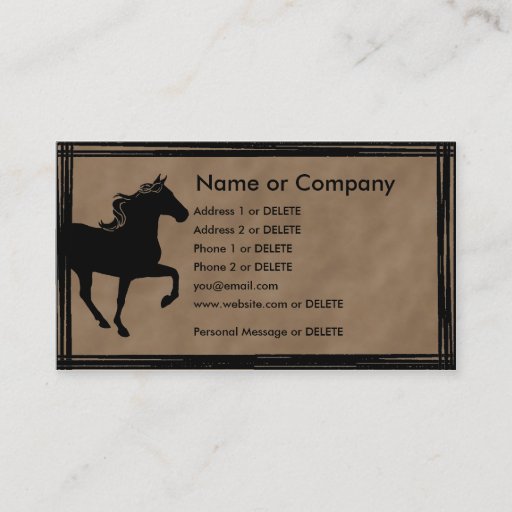 Customizable Mountain Horse Silhouette Personal Profile Business Cards
