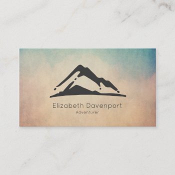 Mountain Illustration In Black Business Card by Mirribug at Zazzle