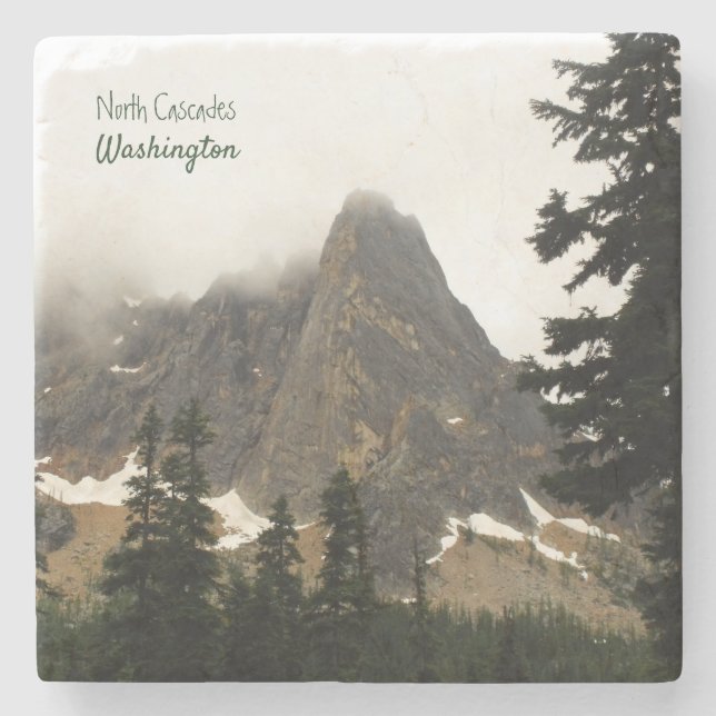 Mountain in North Cascades Washington Stone Coaster (Front)