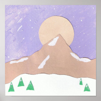 Mountain in Snow Poster