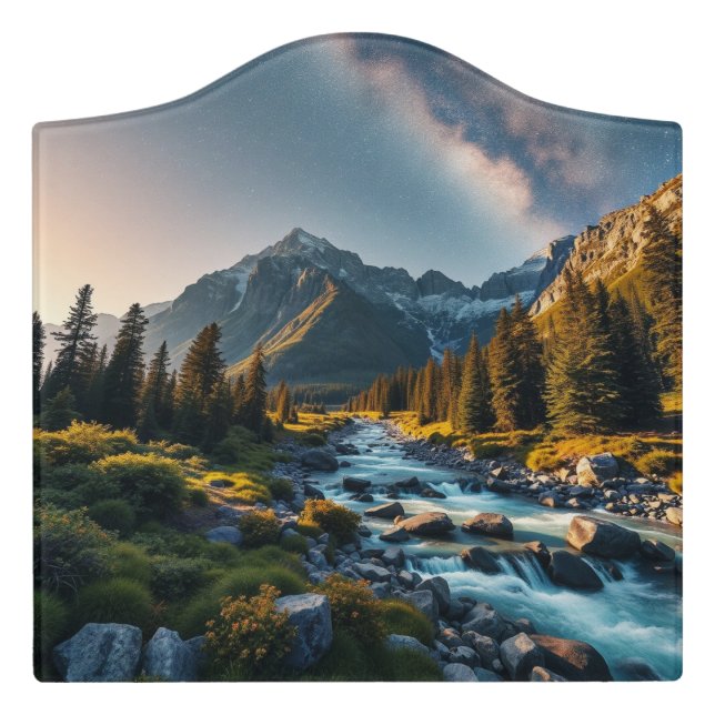 Mountain Inspiration 1 Door Sign (Large Crest Front)