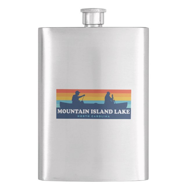 Mountain Island Lake North Carolina Canoe Flask (Front)