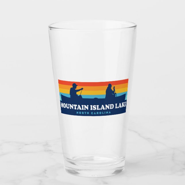 Mountain Island Lake North Carolina Canoe Glass (Front)