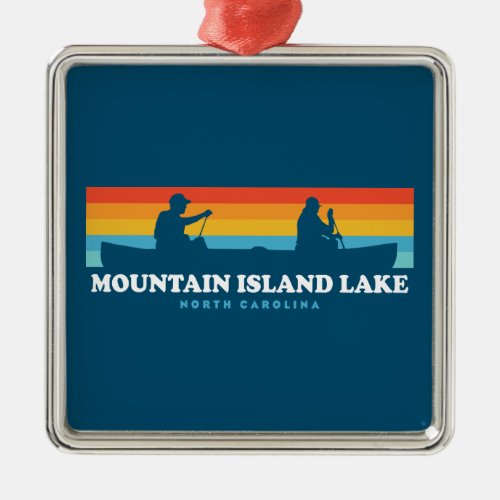 Mountain Island Lake North Carolina Canoe Metal Ornament