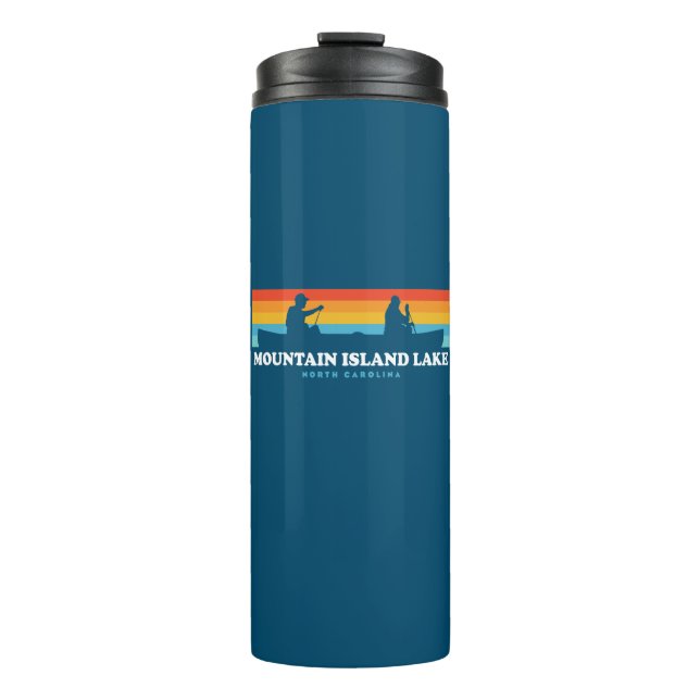 Mountain Island Lake North Carolina Canoe Thermal Tumbler (Front)