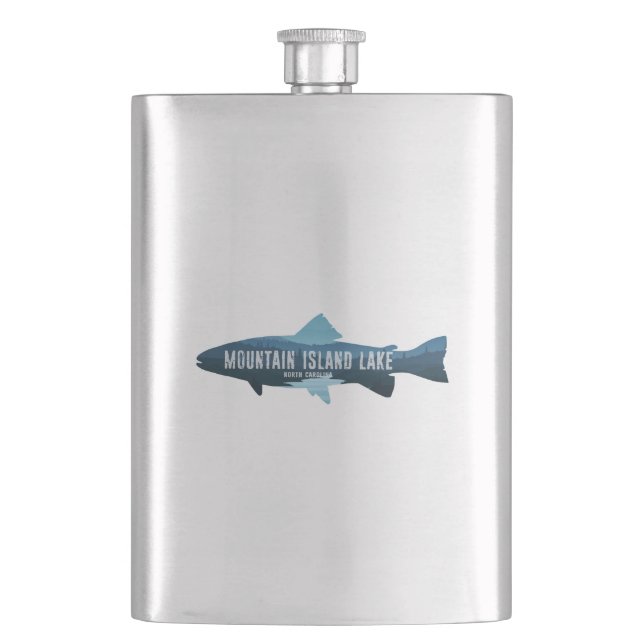 Mountain Island Lake North Carolina Fish Flask (Front)