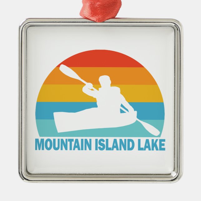 Mountain Island Lake North Carolina Kayak Metal Ornament (Front)