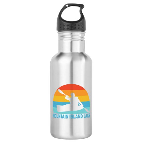 Mountain Island Lake North Carolina Kayak Stainless Steel Water Bottle
