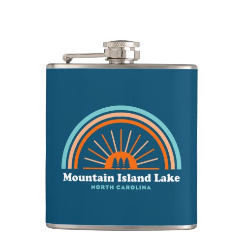 Mountain Island Lake North Carolina Rainbow Flask