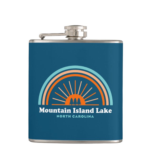 Mountain Island Lake North Carolina Rainbow Flask (Front)