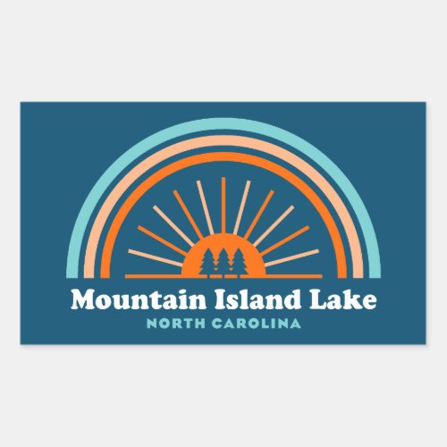 Mountain Island Lake North Carolina Rainbow Rectangular Sticker