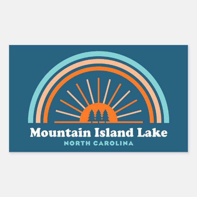 Mountain Island Lake North Carolina Rainbow Rectangular Sticker (Front)
