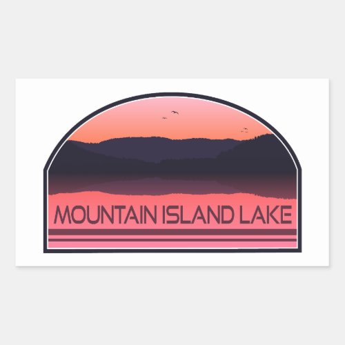 Mountain Island Lake North Carolina Red Sunrise Rectangular Sticker