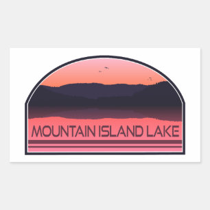 Mountain Island Lake North Carolina Red Sunrise Rectangular Sticker