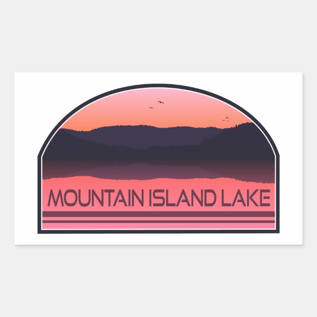 Mountain Island Lake North Carolina Red Sunrise Rectangular Sticker (Front)