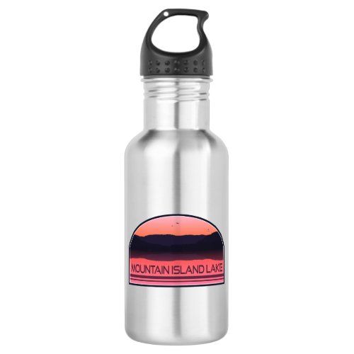 Mountain Island Lake North Carolina Red Sunrise Stainless Steel Water Bottle
